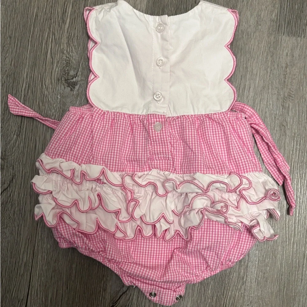 Charming Pink Gingham Diaper Cover with Ruffles